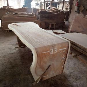 Mesa de Comedor de Lujo de Madera Maciza con Borde Natural, Tabla de Madera de Suar Hecha a Mano, Muebles de Comedor Rústicos para Uso en Villas y Hoteles - Product Image 3