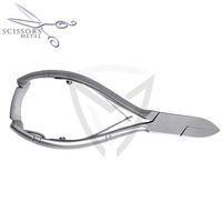 Pince à cuticules en acier inoxydable avec lame latérale, pour manucure et pédicure, éliminateur de peaux mortes, pour ongles d'orteils, robuste et à lame large