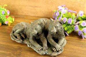 Statue de couple de tigres en résine faite à la main, finition bronze, décoration d'intérieur, objet de décoration de table, provenant du Rajasthan, collection Antiques Nirmala - Product Image 4