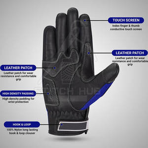 Guantes de carreras de piel de vaca genuina de alta calidad Recién llegado Guantes de cuero de moto transpirables para uso al aire libre - Product Image 3