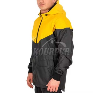 Veste matelassée universitaire de haute qualité pour hommes, veste d'hiver à col montant et manches en cuir de travail avec panneau au design personnalisé - Product Image 2