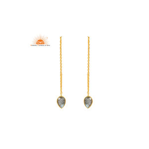 Dernier modèle en argent sterling 925 plaqué or 18 ct Labradorite naturelle Pierre précieuse aspect antique Boucle d'oreille Fabricant de bijoux - Product Image 4