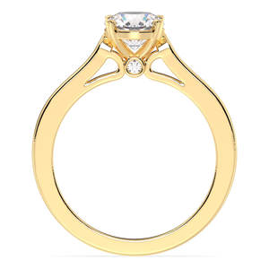 Anillo Solitario de Moissanita Redonda Brillante Personalizable REYES de 1.06 Quilates para Mujer, Oro Amarillo Sólido de 14 Quilates, Joyería con Certificado GRA - Product Image 6