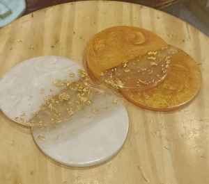 Sky Blue 4-Inch High Quality Modern <b>Epoxy</b> <b>Resin</b> Coasters Luxury Design Style Pattern Drink Use Home Wedding <b>Table</b> - Product Image 3