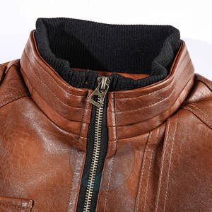 Chaqueta de cuero a prueba de viento estilo callejero para hombre moda personalizada nuevo lanzamiento ropa ligera y elegante - Product Image 2