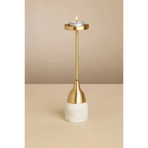 Bougeoir à base de marbre conique en fer vintage Bougeoir pour restaurant à domicile Vaisselle de fête Décoration Bougeoir élégant à vendre - Product Image 3