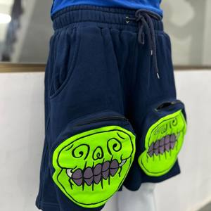 กางเกงขาสั้นลำลองผู้ชายผ้าคอตตอนเอวสูงใส่ในฤดูร้อนผ้าคอตตอนผ้าปักลาย100% กระเป๋าใบใหญ่ - Product Image 6