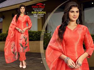 Nuevo lanzamiento: Kurti indio tradicional para mujer, con estampado digital exquisito y diseño romano superior, ideal para bodas. - Product Image 6