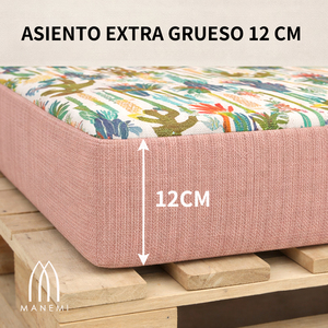 Juego de 4 Cojines Duraderos de Tela para Pallets de Exterior, 120x80 + 120x50 cm, para Sofá de Jardín, 12 cm de Grosor, con Funda Extraíble - Product Image 5