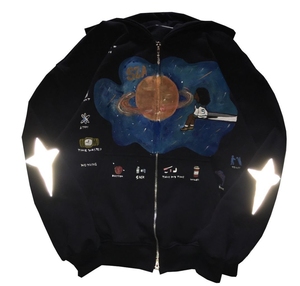 Sudadera con capucha de algodón 100% impresa personalizada unisex para sudadera de invierno para hombre - Product Image 2