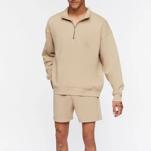 Sweatshirts à demi-fermeture éclair pour hommes de meilleure qualité à bas prix à séchage rapide Style de rue Concevez votre propre couleur personnalisée Sweat-shirt à demi-fermeture éclair pour hommes - Product Image 5