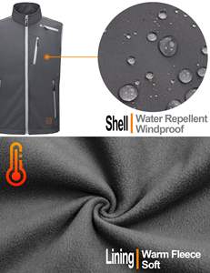 Chaleco personalizado para hombre para invierno, deportes al aire libre, impermeable, con cremallera, cálido, ligero, con calefacción, para fútbol, chaqueta para correr - Product Image 3