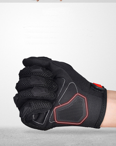 Guantes de Carreras Negros y Rojos de Verano, con Protección para los Nudillos, Transpirables, de Malla, Impermeables, con Pantalla Táctil, para Motocross - Product Image 4