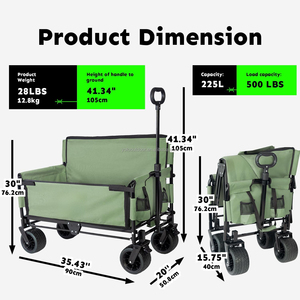Portable pliant pique-nique Camping Wagon chariot Camping en plein air chariot de plage pliable chariot plage Wagon chariot à main avec roues - Product Image 2