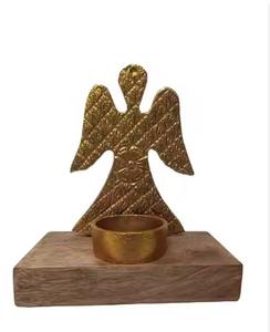 Handmade T Lite <b>Angel</b> Figurine Toy with Star Design for Christmas Tabletop Decoration Ready to Ship From India - Product Image 1