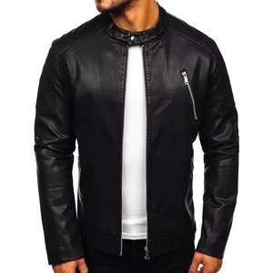 แจ็กเก็ตหนังมีซิปสไตล์สตรีทสำหรับผู้ชายฤดูใบไม้ร่วงฤดูหนาวแจ็คเก็ตหนังแฟชั่นแขนยาวทำจากวัสดุคุณภาพสูง - Product Image 1