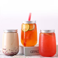 Bouteille de boisson en plastique PET de qualité alimentaire pour thé au lait et jus de fruits, avec bouchon en aluminium en forme de U et trou pour paille, provenant d'une usine au Vietnam