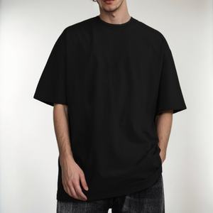 Custom Logo 380gsm Summer Breathable <b>Men's</b> Cooling Ice <b>Silk</b> Solid Short Sleeve Regular Fit Canvas Fabric T-<b>Shirt</b> - Product Image 1