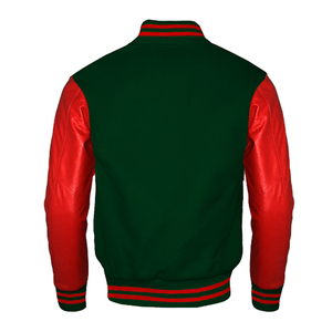 Vente en gros écussons en chenille brodés personnalisés Bomber universitaire Letterman College grande taille vestes universitaires de baseball manches en cuir - Product Image 4