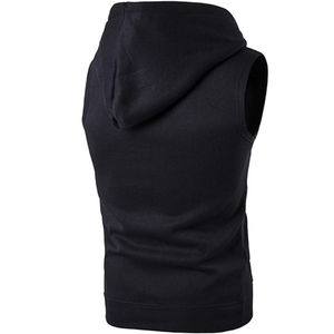 Oversize <b>Sleeveless</b> Hoodie for <b>Men</b> Workout Body Building Sport Tank Top Stringer Cut for off Gym Top Polyester Material for - Product Image 4