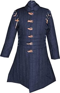 Abrigo acolchado grueso medieval histórico Gambeson manga completa longitud larga Akteon chaqueta Caballero armadura vikingo Festival disfraz - Product Image 5
