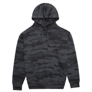 Sudadera con Capucha Gruesa de Invierno con Estampado Digital Camuflaje Negro y Gris, con Bolsillo |   Comercio Independiente - Product Image 1