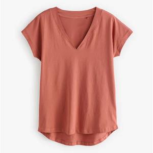 Logotipo de impresión personalizada espacios en blanco algodón moda señoras de alta calidad mujeres niñas camisetas casuales para mujeres logotipo personalizado camiseta - Product Image 1