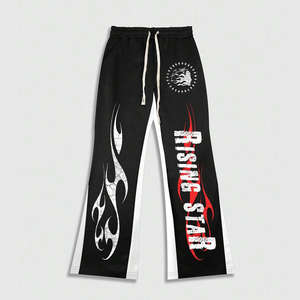 กางเกงวอร์มผู้ชายทันสมัยผ้าเทอร์รี่บล็อคสีลำลองปักลายตัวอักษรออกแบบได้ตามต้องการ - Product Image 1