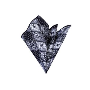 Mouchoirs de poche en coton imprimé à motif châle noir pour homme adulte - Product Image 1