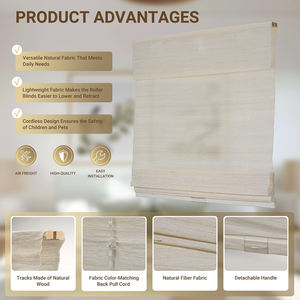 Persianas romanas con filtrado de luz de calidad de <span class=keywords><strong>confianza</strong></span> de fábrica, cortinas romanas de tela de ramio Natural con protección Uv - Product Image 3