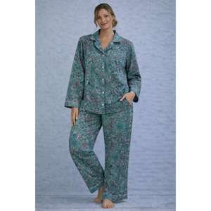 Pyjama en coton imprimé à la main, ensemble de pyjama indien à fleurs, manches longues, luxe, confortable, doux, respirant, séchage rapide, vêtements de nuit - Product Image 1