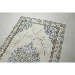 Tapis de 3,7 x 6,6 pieds, tapis turc vintage, tapis oriental bleu - Product Image 5