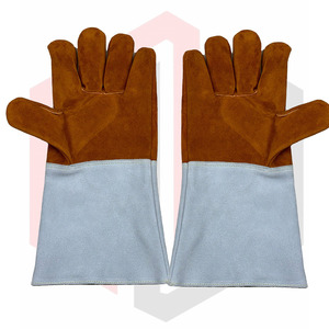 Guantes DE SEGURIDAD DE CUERO Partido de vaca de alta calidad Forro a prueba de calor para soldadores - Product Image 6