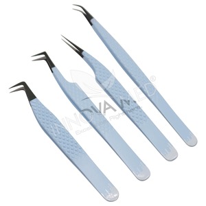 Pince à cils en acier inoxydable anti-magnétique longueur 10mm outil d'extension de cils livraison rapide échantillon gratuit mat-fini Premium - Product Image 4