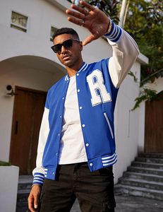 New High Quality Varsity <b>Jacket</b> For Men Rib knit Neck Embroidered Pattern Letterman College <b>Baseball</b> <b>Bomber</b> <b>Jacket</b> For Winter - Product Image 6