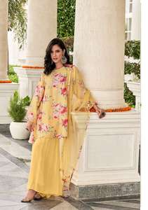 Dupatta en coton pur et viscose, Georgette artisanale, Sharara, collection de vêtements de mariage pour femmes, qualité export Inde-Pakistan - Product Image 2