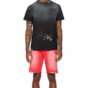 Pantalones cortos de chándal de nuevo diseño y Camiseta 100% algodón conjunto doble de gran tamaño para hombres - Product Image 5