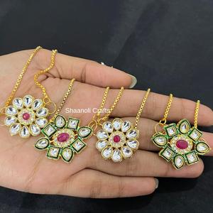 High Quality Designer Kundan Brass Gold Chain <b>Bracelets</b> Beautiful Flower Pattern Design <b>Bracelets</b> for Wedding Party and Decor - Product Image 3