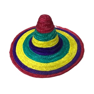หมวกปีกกว้างเม็กซิกันหมวกฟางหลากสีสำหรับงานปาร์ตี้และการเดินทางชายหาด - Product Image 2