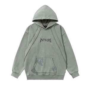 Sudaderas con capucha de invierno para hombre, jersey liso con estampado de pantalla, sudadera con cremallera de gran tamaño, ropa de calle informal al por mayor, gimnasio - Product Image 1