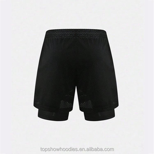 OEM Custom Blank Polyester Workout Running Athletic Sweat Gym Basketball Double <b>Layer</b> Mesh Shorts for Men Custom Made Short - Product Image 4