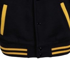 Chaqueta de Béisbol Varsity Personalizada, Cuerpo de Lana y Mangas de Cuero, Chaqueta Letterman Vintage con Cuello de Canalé a Rayas, Ropa de Calle de Invierno OEM - Product Image 3