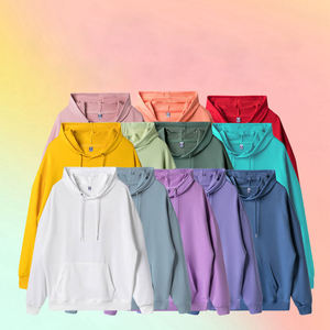 Venta al por mayor Slim fit Pullover Blank Plain Summer Hoodie 20% Algodón 80% Tejido de poliéster sudaderas con capucha coloridas - Product Image 5