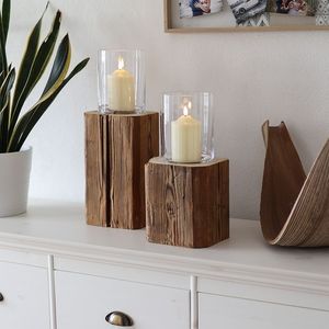 Bougeoir en bois de Noël exquis pour une décoration intérieure charmante avec une beauté rustique artisanale et une élégance saisonnière intemporelle - Product Image 4