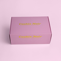 Boîte d'expédition rose pour biscuits, personnalisable avec logo, emballage pour sushis et biscuits, papier couché biodégradable, pelliculage mat, écologique et jetable