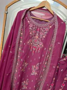 Precioso traje de seda Gorgette de imitación negro de 3 pies Plazzo/pantalón con Dupatta para damas Kurti a bajo precio para 2025 - Product Image 5