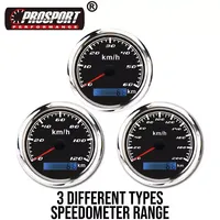 Speedometer KMH GPS wajah hitam, 85mm tahan air untuk kapal laut Yacht