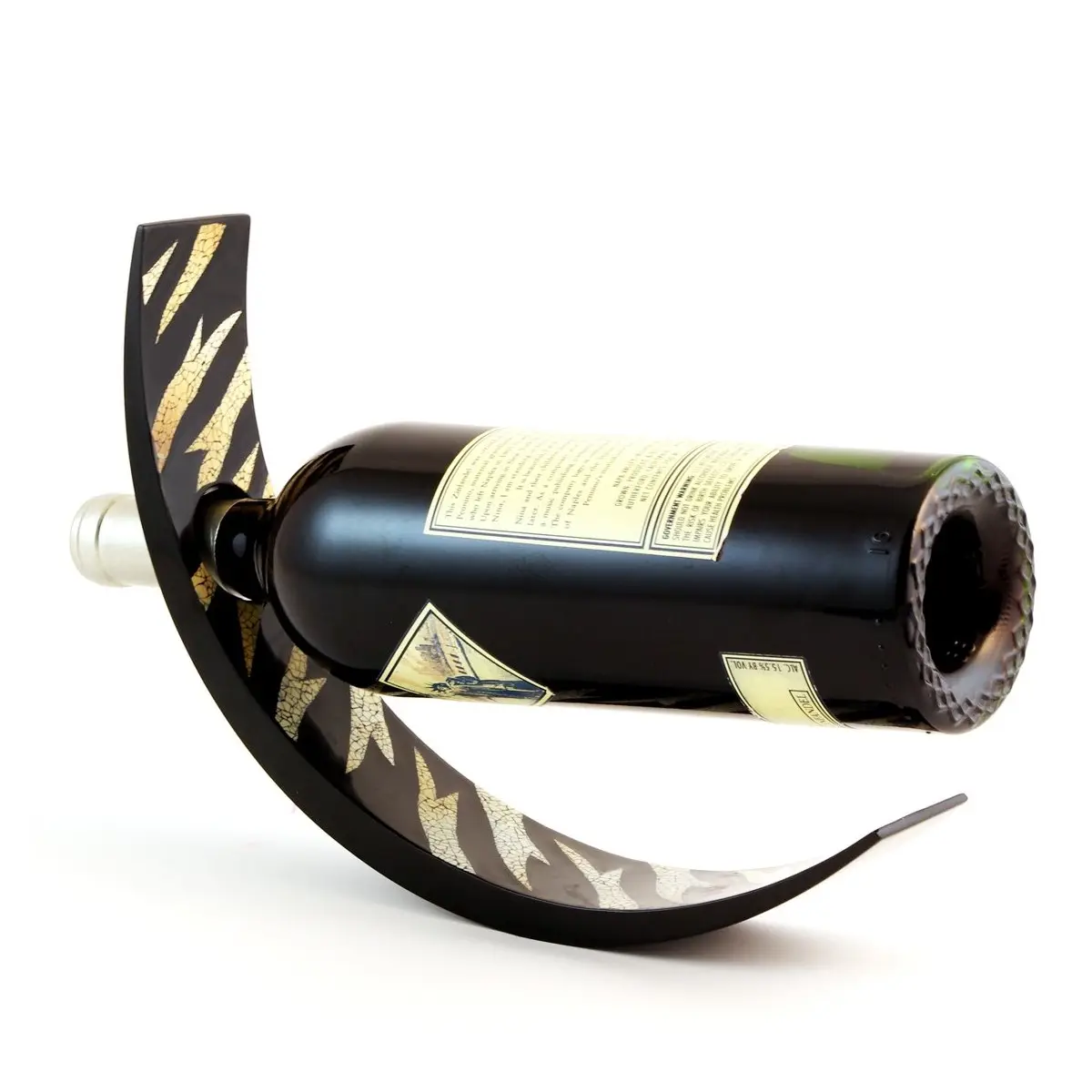 Yeni tasarım toptan lake likör şişe tutucu şarap ark denge hediye ve barware aksesuarları