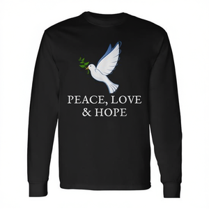 Camiseta de Manga Larga con Diseño de Paloma de la Paz, Amor y Esperanza, Categoría Promocional - Product Image 1