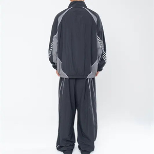 Survêtement coupe-vent pour hommes deux pièces ensemble de course à pied en plein air Jogging vêtements de sport veste imperméable à glissière personnalisée pour logo - Product Image 2